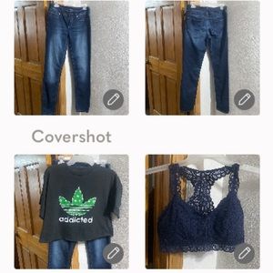 Maurices skinny jeans 15 across 30 inseam+lace bralette szS